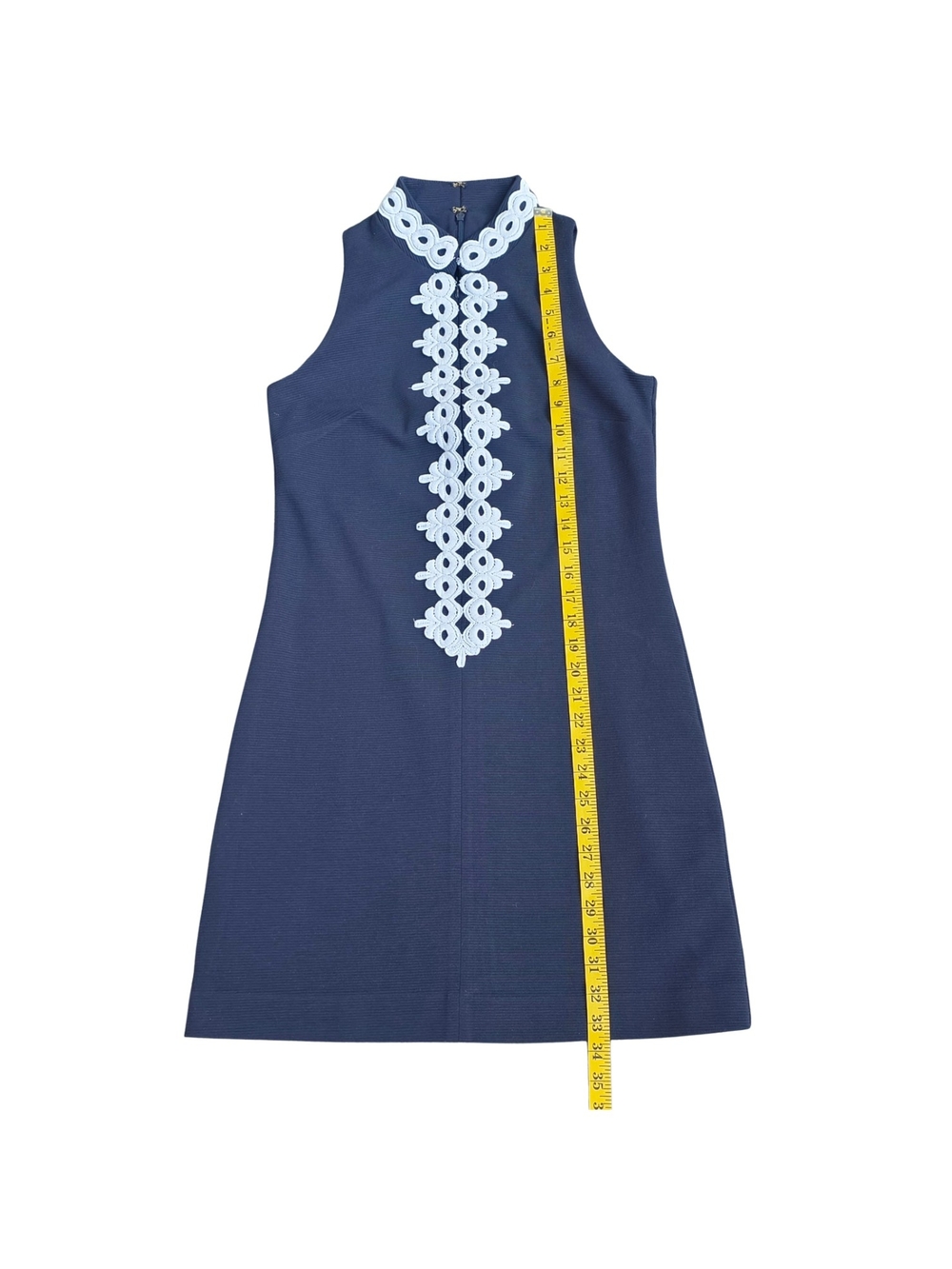 Lilly Pulitzer Callista Shift Dress Navy White Soutache Trim XS - Picture 9 of 14